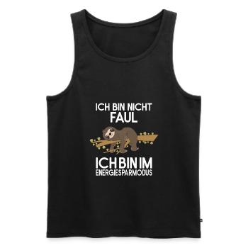 Fauler Faulenzer Relax Faultier Energiesparmodus - Männer Premium Bio Tank Top - Schwarz - Vorne - AI Model Male 178 light (178cm)