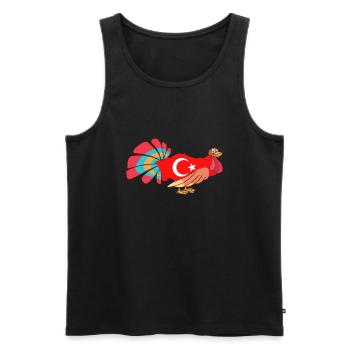 Funny Turkey Turkey - Men's Premium Organic Tank Top - black - Front - AI Model Male 178 light (178cm)