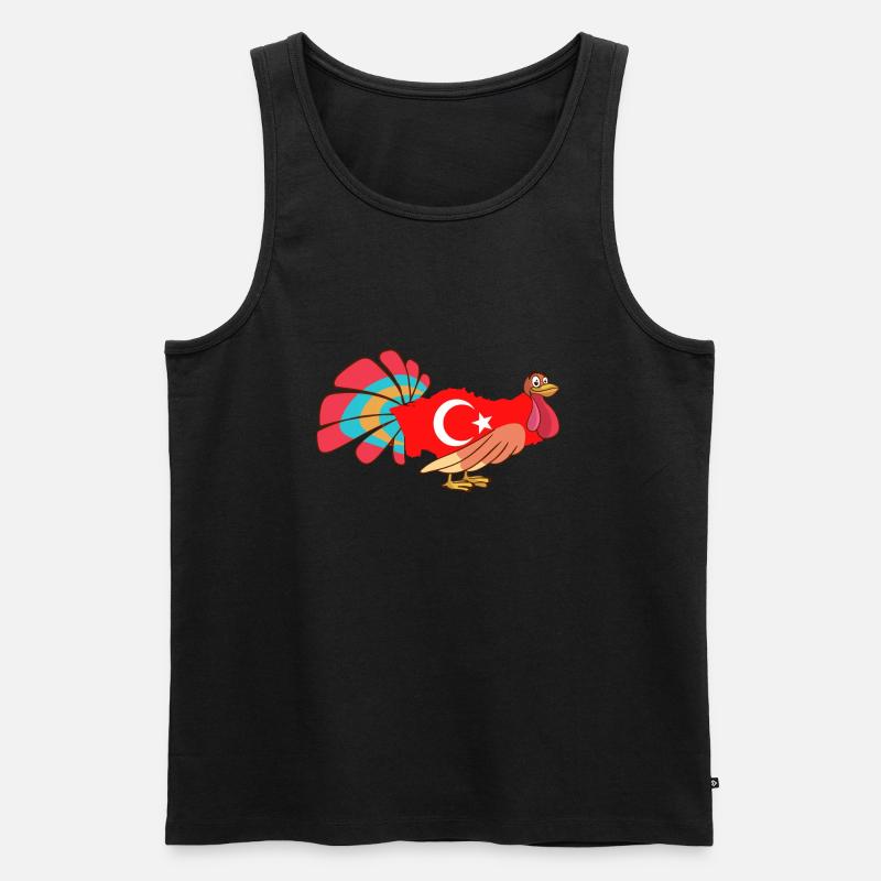 Lustiger Turkey Truthahn - Männer Premium Bio Tank Top - Schwarz