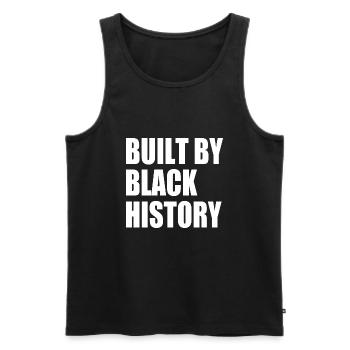 Built by black history - Männer Premium Bio Tank Top - Schwarz - Vorne - AI Model Male 178 light (178cm)