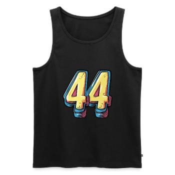 44 Zahl Comic - Männer Premium Bio Tank Top - Schwarz - Vorne - Michal (187cm)