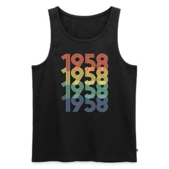 Cool Retro 1958, 64 ans, cadeau de 64e anniversaire - Débardeur bio Premium Homme - noir - Devant - Michal (187cm)