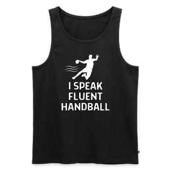 Handball Handballer Spruch Geschenk - Männer Premium Bio Tank Top - Schwarz - Vorne - Michal (187cm)