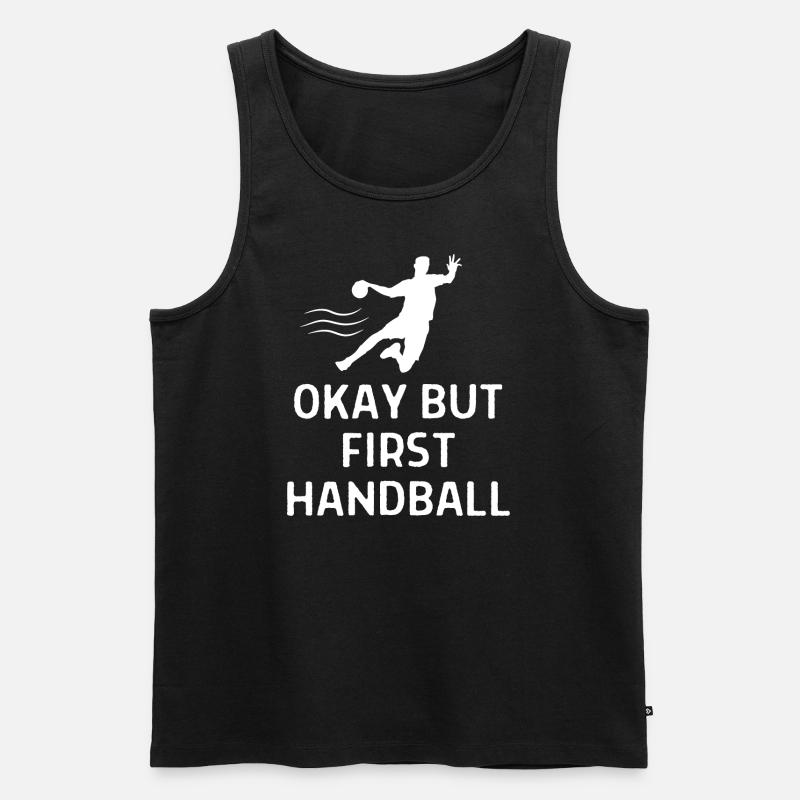 Handball Handballer Spruch Geschenk - Männer Premium Bio Tank Top - Schwarz