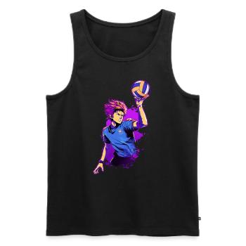 Joueur de volley-ball - Chemise Anime - Débardeur bio Premium Homme - noir - Devant - AI Model Male 178 light (178cm)