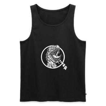 Dinosaure T-Rex Rawr - Débardeur bio Premium Homme - noir - Devant - AI Model Male 178 light (178cm)