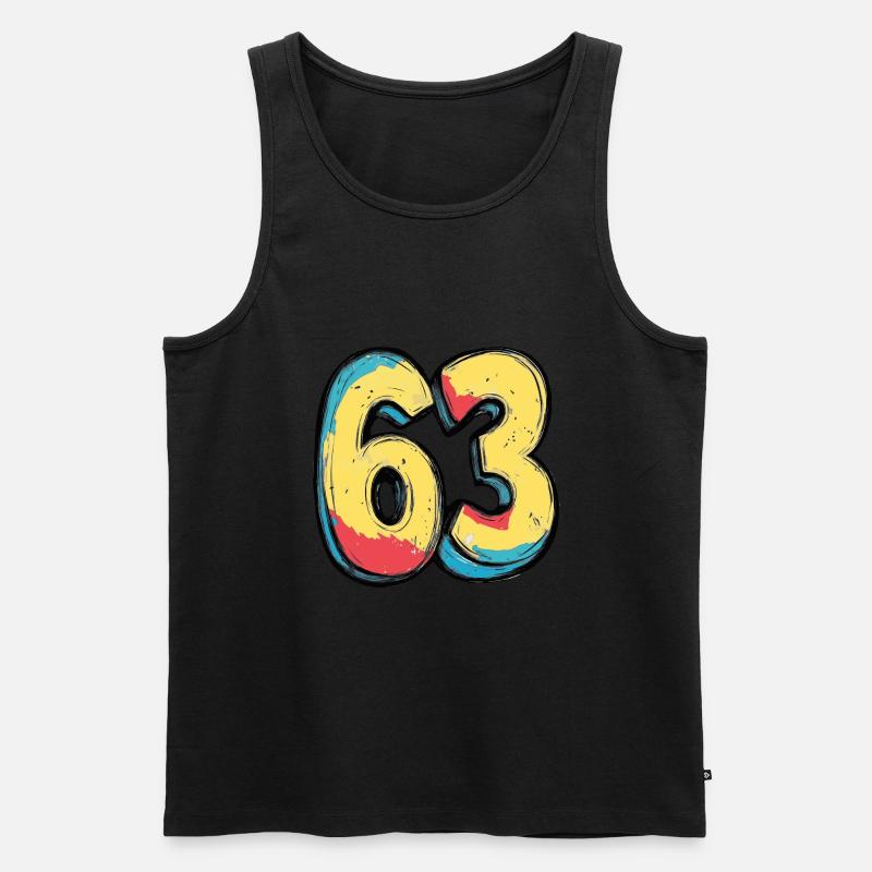 63 Zahl Comic - Männer Premium Bio Tank Top - Schwarz