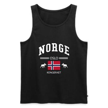 Norway - Men's Premium Organic Tank Top - black - Front - Michal (187cm)