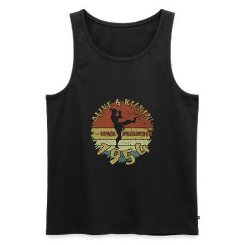70. Geburtstag Alive and kickin since 12/1954 - Men's Premium Organic Tank Top - black - Front - Michal (187cm)