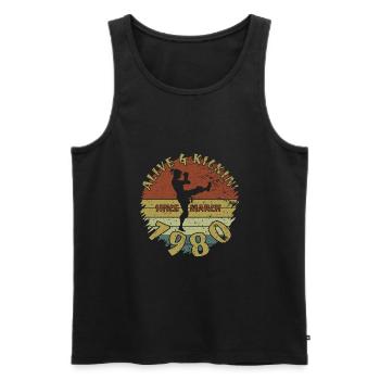 45. Geburtstag Alive and kickin since 03/1980 - Men's Premium Organic Tank Top - black - Front - Michal (187cm)