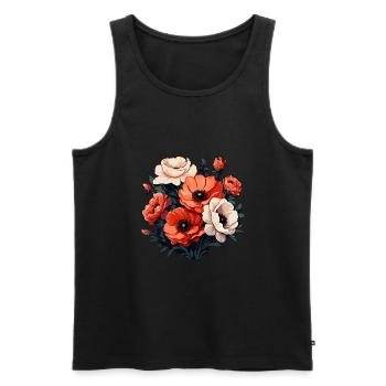 Fleurs pour la fête des mères pour la journée spéciale - Débardeur bio Premium Homme - noir - Devant - Michal (187cm)