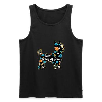 Yorkshire Terrier Hund Liebe hat 4 Pfoten - Männer Premium Bio Tank Top - Schwarz - Vorne - Michal (187cm)