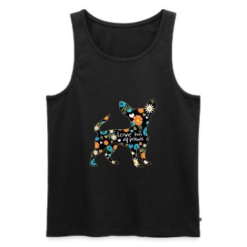 Chihuahua Hund mit Blumen und Herzen - Männer Premium Bio Tank Top - Schwarz - Vorne - Michal (187cm)