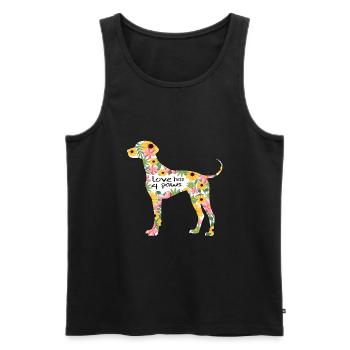 Weimaraner Dog Dog Sayings Dog Mom Paw - Men's Premium Organic Tank Top - black - Front - Michal (187cm)