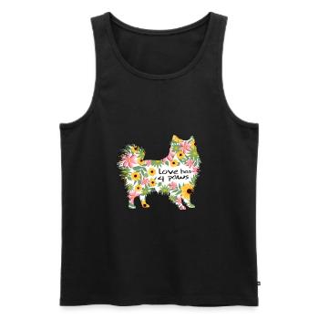 Pomeranian Dog Dog Sayings Paw Pomeranian - Men's Premium Organic Tank Top - black - Front - Michal (187cm)
