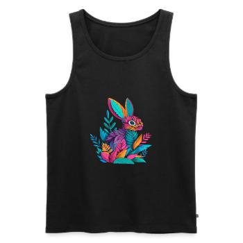 Ostern Osterhase Feldhase aus Pflanzen - Männer Premium Bio Tank Top - Schwarz - Vorne - Michal (187cm)
