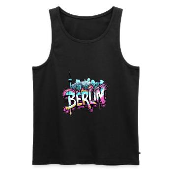 Berlin Germany Capital - Men's Premium Organic Tank Top - black - Front - AI Model Male 178 light (178cm)