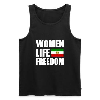 Women life freedom - Débardeur bio Premium Homme - noir - Devant - Michal (187cm)