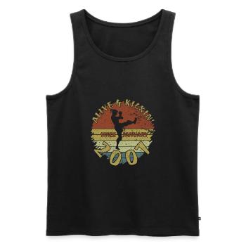 18. Geburtstag Alive and kickin since 01/2007 - Men's Premium Organic Tank Top - black - Front - Michal (187cm)