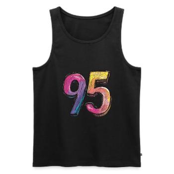 Bande dessinée à 95 numéros - Débardeur bio Premium Homme - noir - Devant - Michal (187cm)