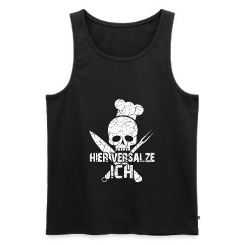 BBQ | Grilling | Funny Skull BBQ | Smoker - Men's Premium Organic Tank Top - black - Front - AI Model Male 178 light (178cm)
