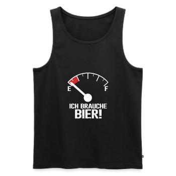 Ich brauche Bier | Lustiger Spruch - Männer Premium Bio Tank Top - Schwarz - Vorne - AI Model Male 178 light (178cm)
