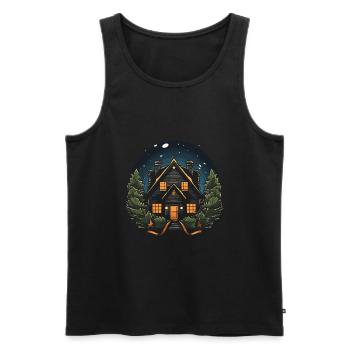 Christmas atmosphere with our home decorations - Men's Premium Organic Tank Top - black - Front - AI Model Male 178 light (178cm)