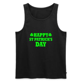 happy st patrick's day - Men's Premium Organic Tank Top - black - Front - AI Model Male 178 light (178cm)
