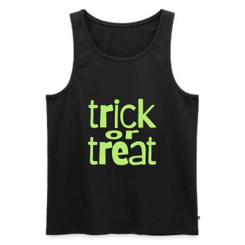 Trick Or Treat, Halloween, Fête d’Halloween - Débardeur bio Premium Homme - noir - Devant - AI Model Male 178 light (178cm)