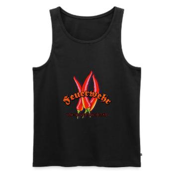 Wenn es mal wieder heißer - Männer Premium Bio Tank Top - Schwarz - Vorne - Michal (187cm)