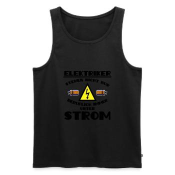 Elektriker stehen ständig unter Spannung - Männer Premium Bio Tank Top - Schwarz - Vorne - Michal (187cm)