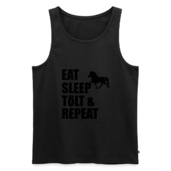 Icelandic Horse: Icelandic Horse Horse Pony Merch - Men's Premium Organic Tank Top - black - Front - AI Model Male 178 light (178cm)