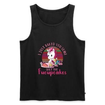 Licorne a fermé les fucupcakes - Débardeur bio Premium Homme - noir - Devant - Michal (187cm)