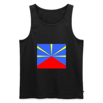 Mahaveli Flag Reunion Island 974 - Männer Premium Bio Tank Top - Schwarz - Vorne - AI Model Male 178 light (178cm)