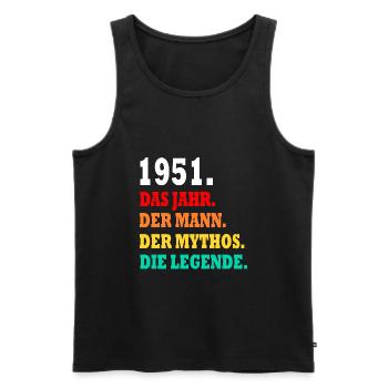 Jahrgang 1951 Vater Opa Geburtsjahr 1951 Geschenk - Männer Premium Bio Tank Top - Schwarz - Vorne - Michal (187cm)