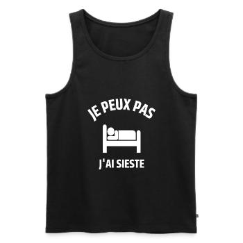 JE PEUX PAS J AI SIESTE - Débardeur bio Premium Homme - noir - Devant - Michal (187cm)
