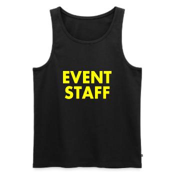 Event staff - Débardeur bio Premium Homme - noir - Devant - AI Model Male 178 light (178cm)