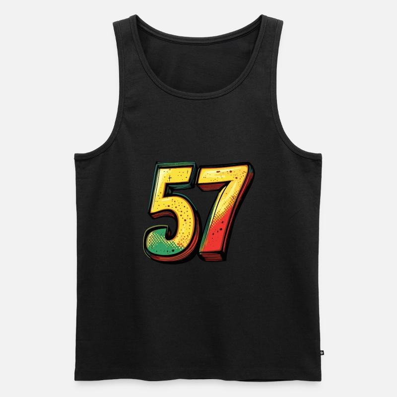 57 Zahl Comic - Männer Premium Bio Tank Top - Schwarz