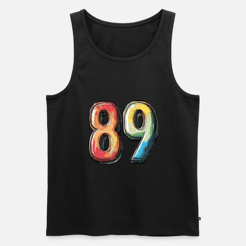 89 Zahl Comic - Männer Premium Bio Tank Top - Schwarz