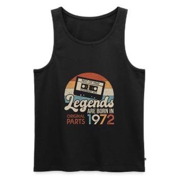Legends Casette 1972 Birthday Gift 51 Years - Men's Premium Organic Tank Top - black - Front - Michal (187cm)