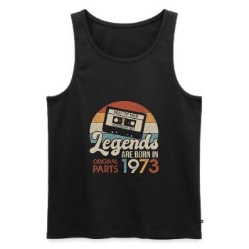 Legends Casette 1973 Geburtstagsgeschenk 50 Jahre - Männer Premium Bio Tank Top - Schwarz - Vorne - Michal (187cm)