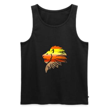 lion - Men's Premium Organic Tank Top - black - Front - Michal (187cm)