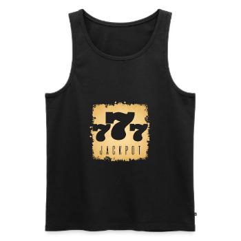Jackpot 777 - Männer Premium Bio Tank Top - Schwarz - Vorne - AI Model Male 178 light (178cm)