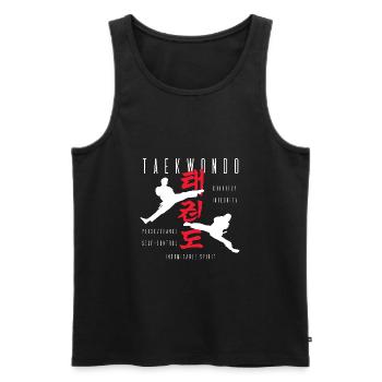 Taekwondo Kampfkunst Kampfsport Geschenk Dobok - Männer Premium Bio Tank Top - Schwarz - Vorne - AI Model Male 178 light (178cm)