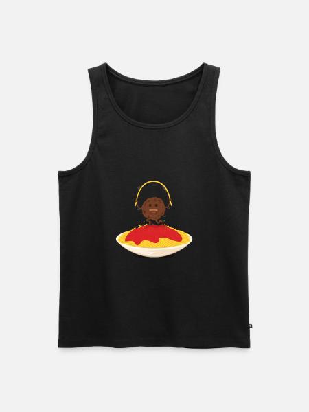 Das glückliche Fleischklößchen - Männer Premium Bio Tank Top - Schwarz