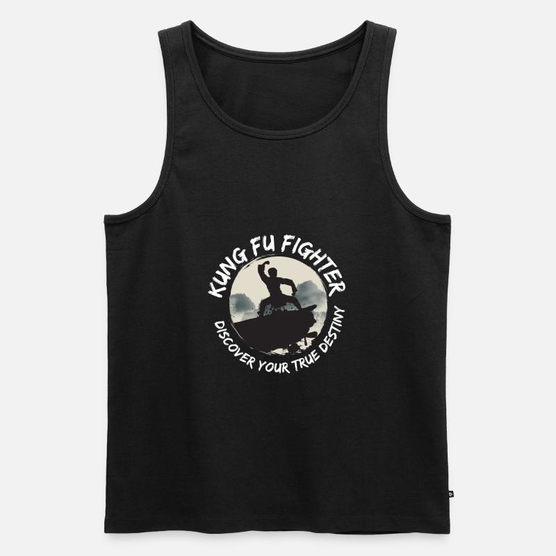 Kung Fu - Männer Premium Bio Tank Top - Schwarz
