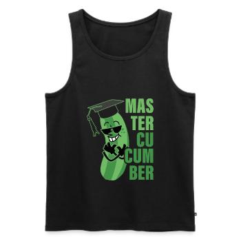 Cool Cucumber Master Cucumber - Men's Premium Organic Tank Top - black - Front - Michal (187cm)