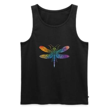 Libelle - Männer Premium Bio Tank Top - Schwarz - Vorne - AI Model Male 178 light (178cm)