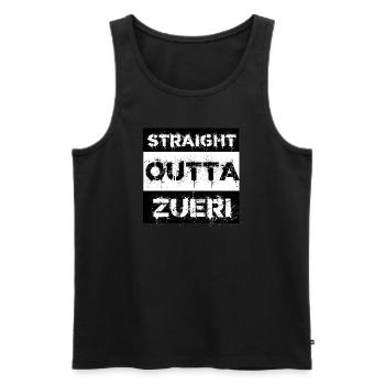 Straight Outta Züri Switzerland Gift City - Men's Premium Organic Tank Top - black - Front - Michal (187cm)