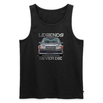 W201 190E legends never die - Men's Premium Organic Tank Top - black - Front - AI Model Male 178 light (178cm)